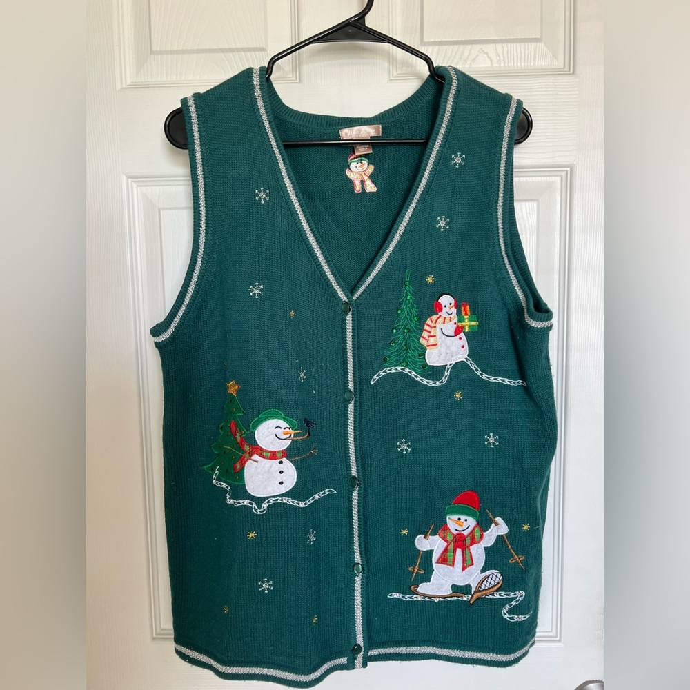 Vintage White Stage Christmas Sweater Vest